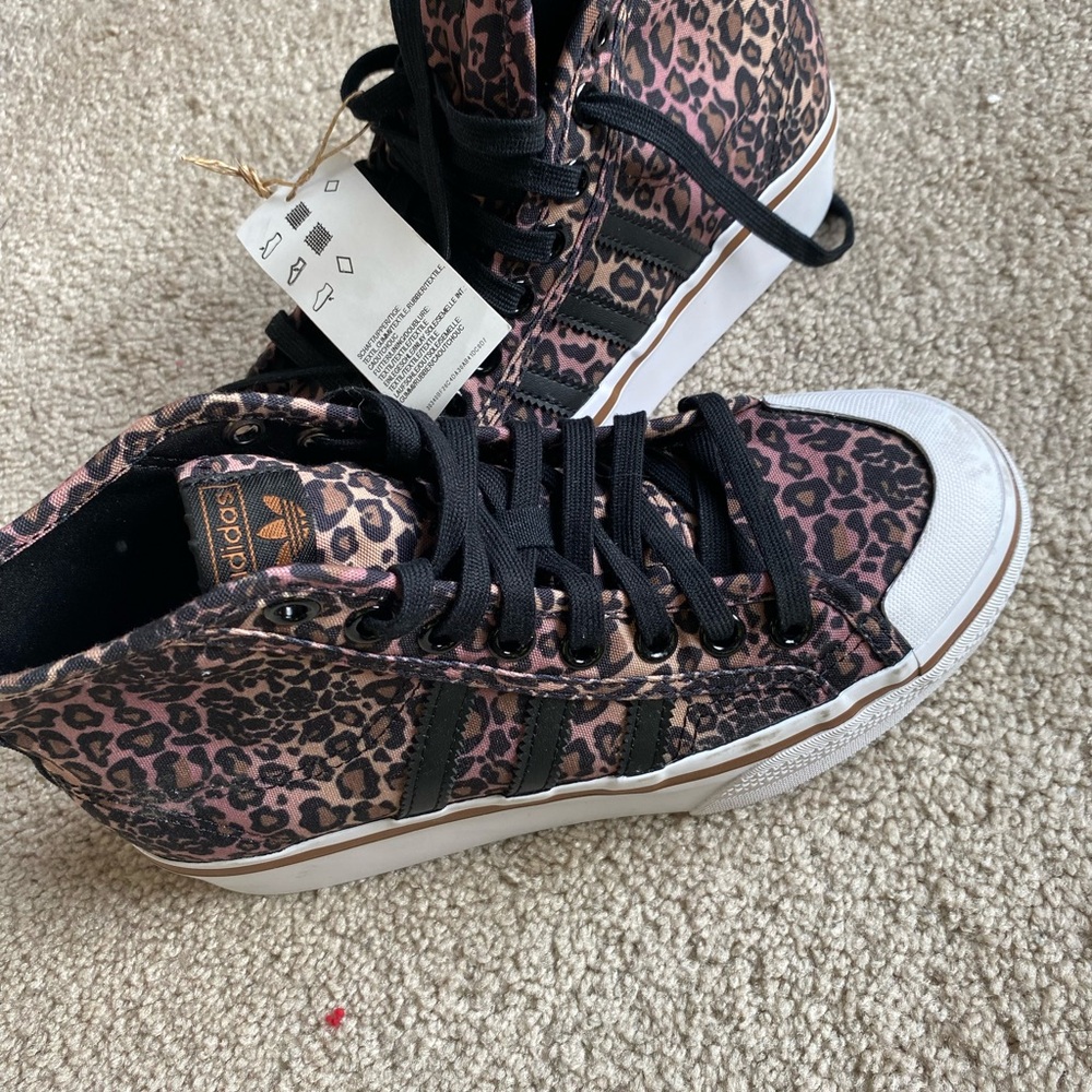 Adidas Leopard Print High-Top Sneakers